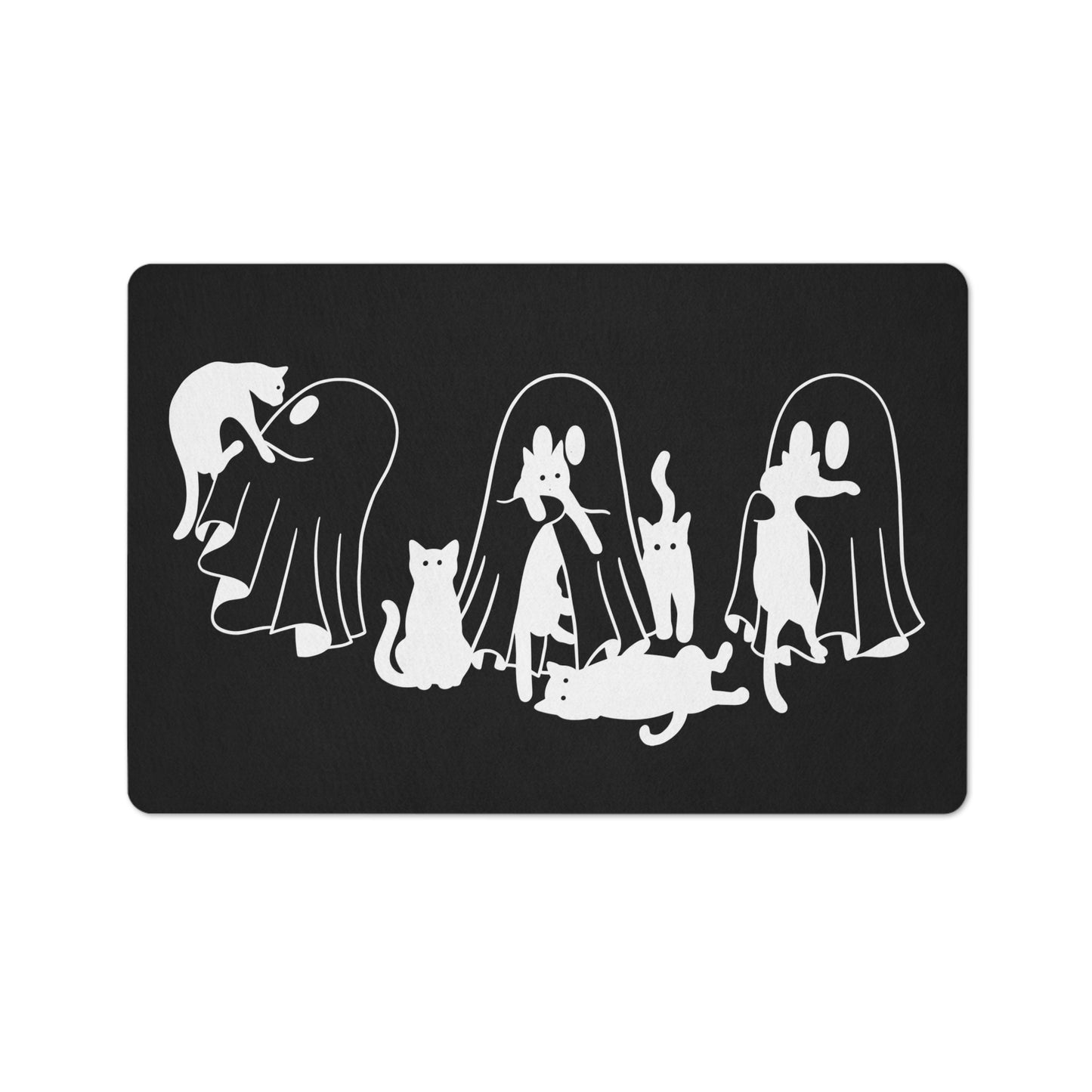 Ghost and cats floor mat, Cat Halloween flooring mat, Spooky Season doormat, Black Cats Ghost Halloween home decor, Halloween Home accessory
