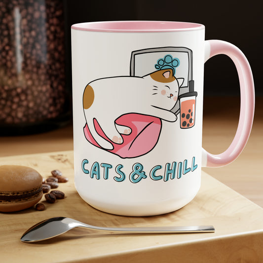 Cats and chill Coffee Mug, 15oz