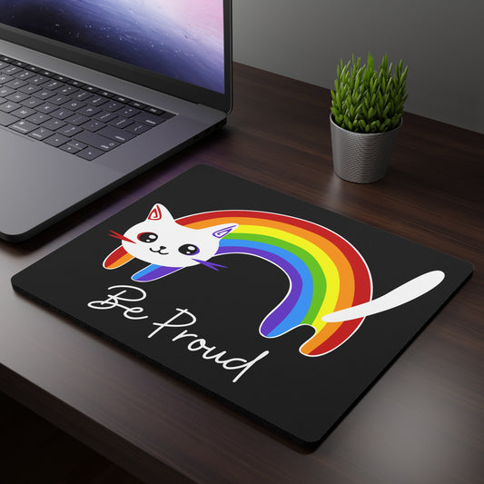 Rainbow Pride Cat Rectangular Mouse Pad