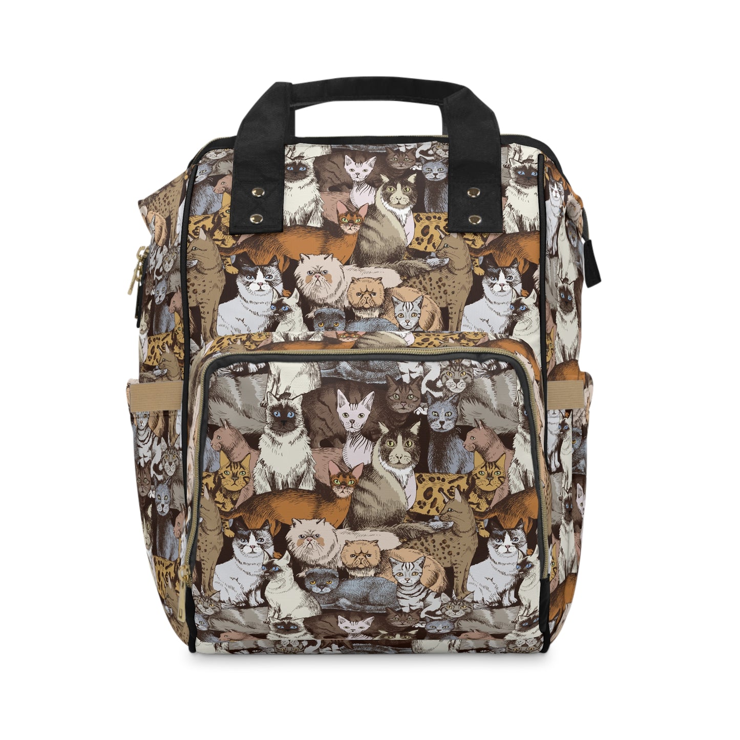 Cats Breed Pattern Large Capacity Backpack