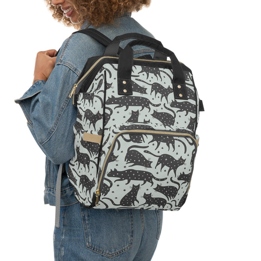 Celestial Cats Pattern Large Capacity Backpack