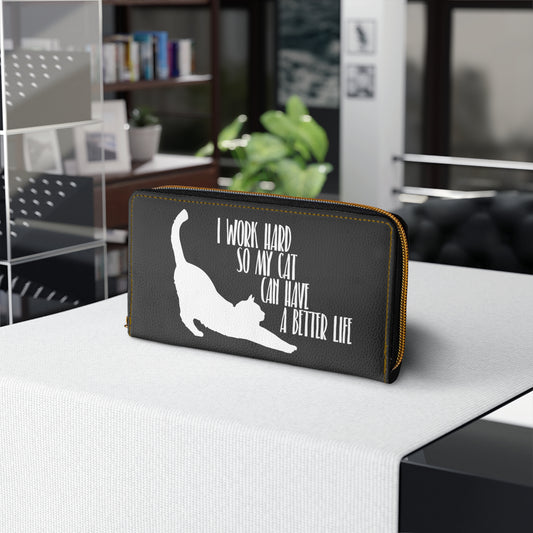 Cat quote Zipper Wallet, cute Cat wallet, cool cat lover accessory, trendy cat wallet, Unique cat wallet, Functional cat wallet cat mom gift