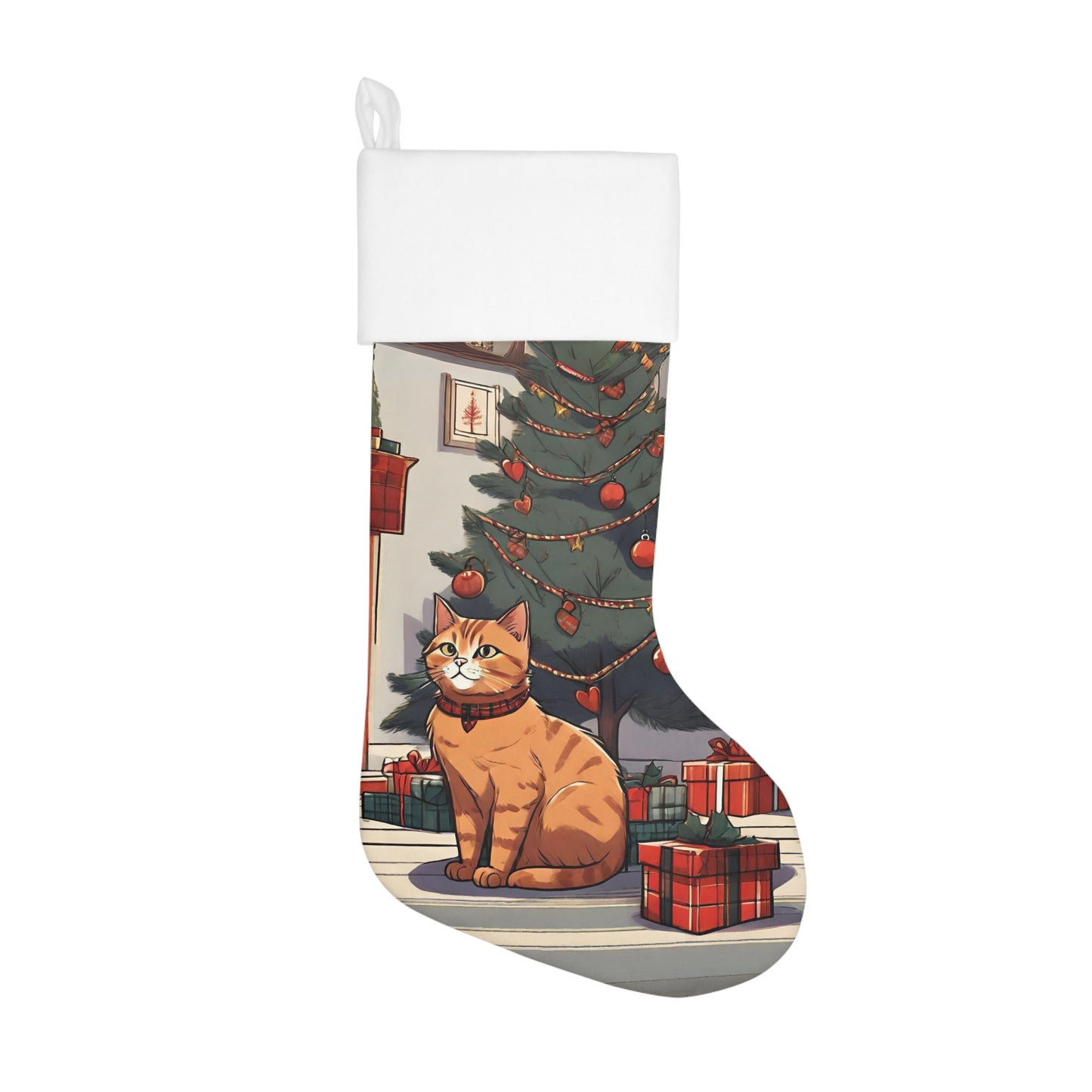 Ginger Cat Xmas Holiday Stocking