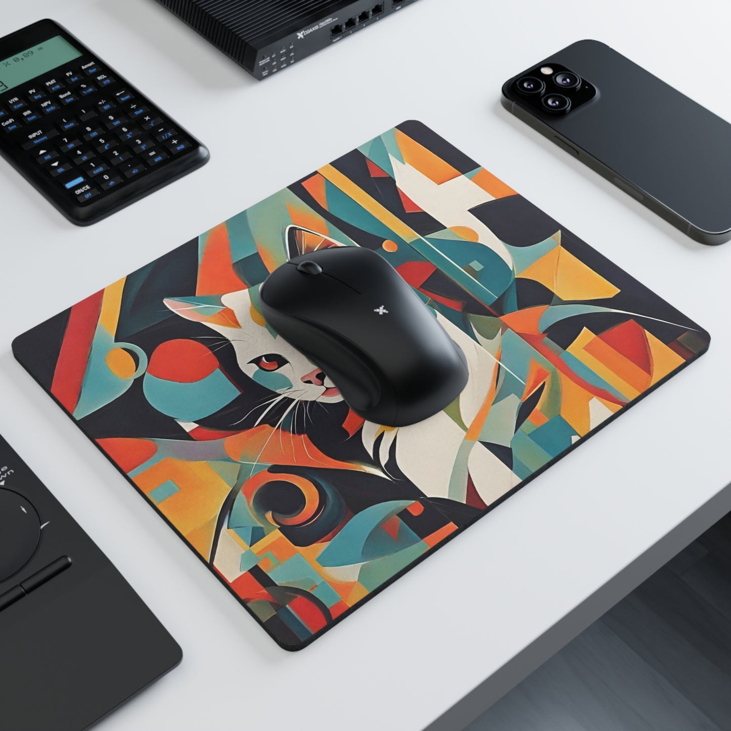 Abstract Cat Rectangular Mouse Pad