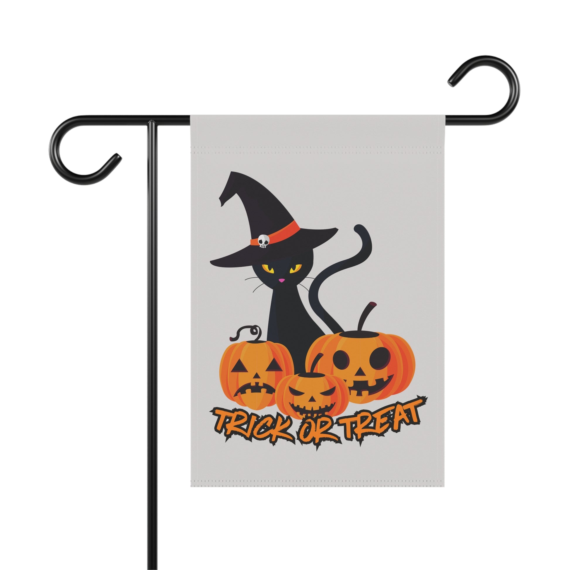 Black cat Trick or Treat Pumpkin Garden & House Banner, Cat Halloween Banner, witchy cat Banner, Spooky Season Banner, Halloween home decor