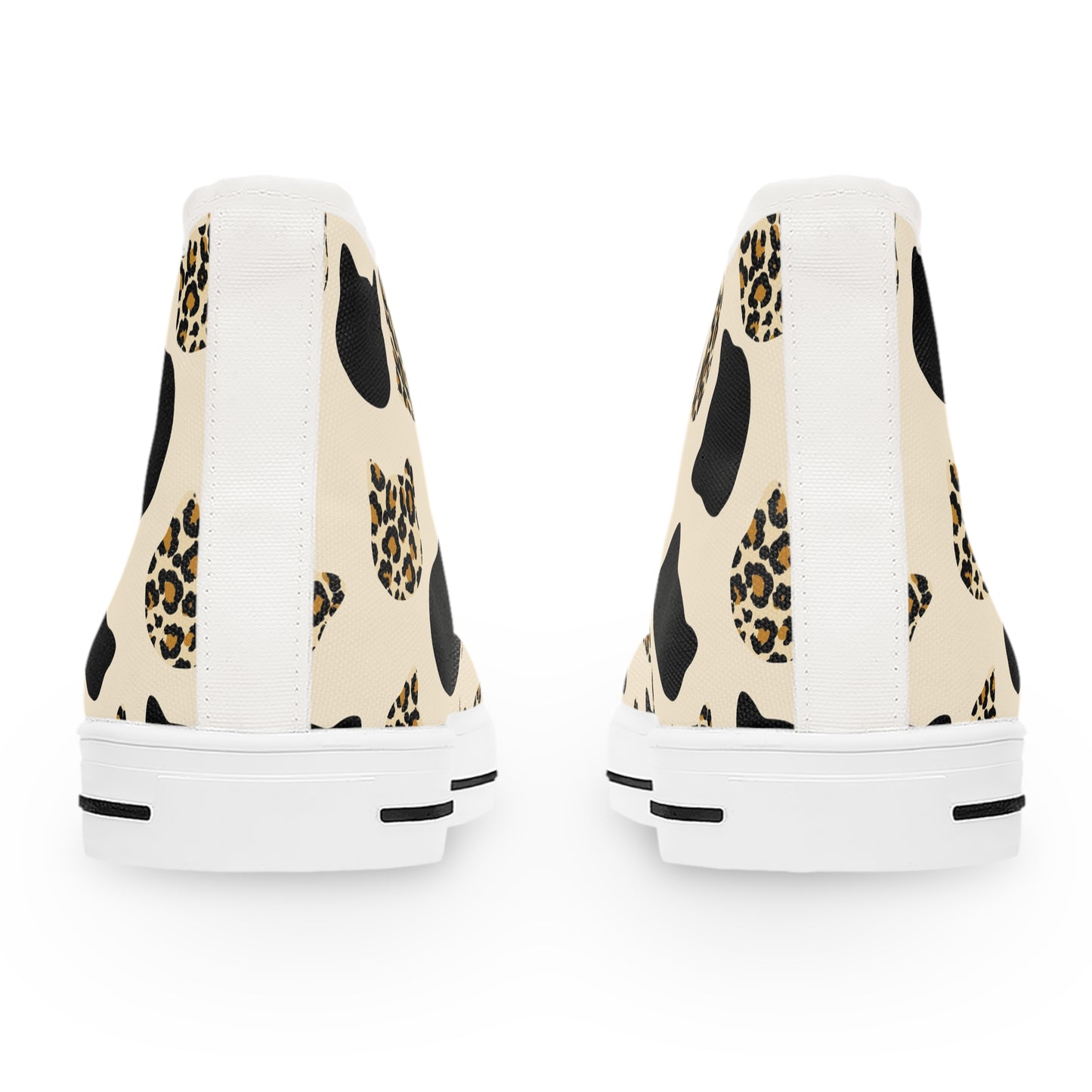 Cat Heads and Leopard Women's High Top Sneakers