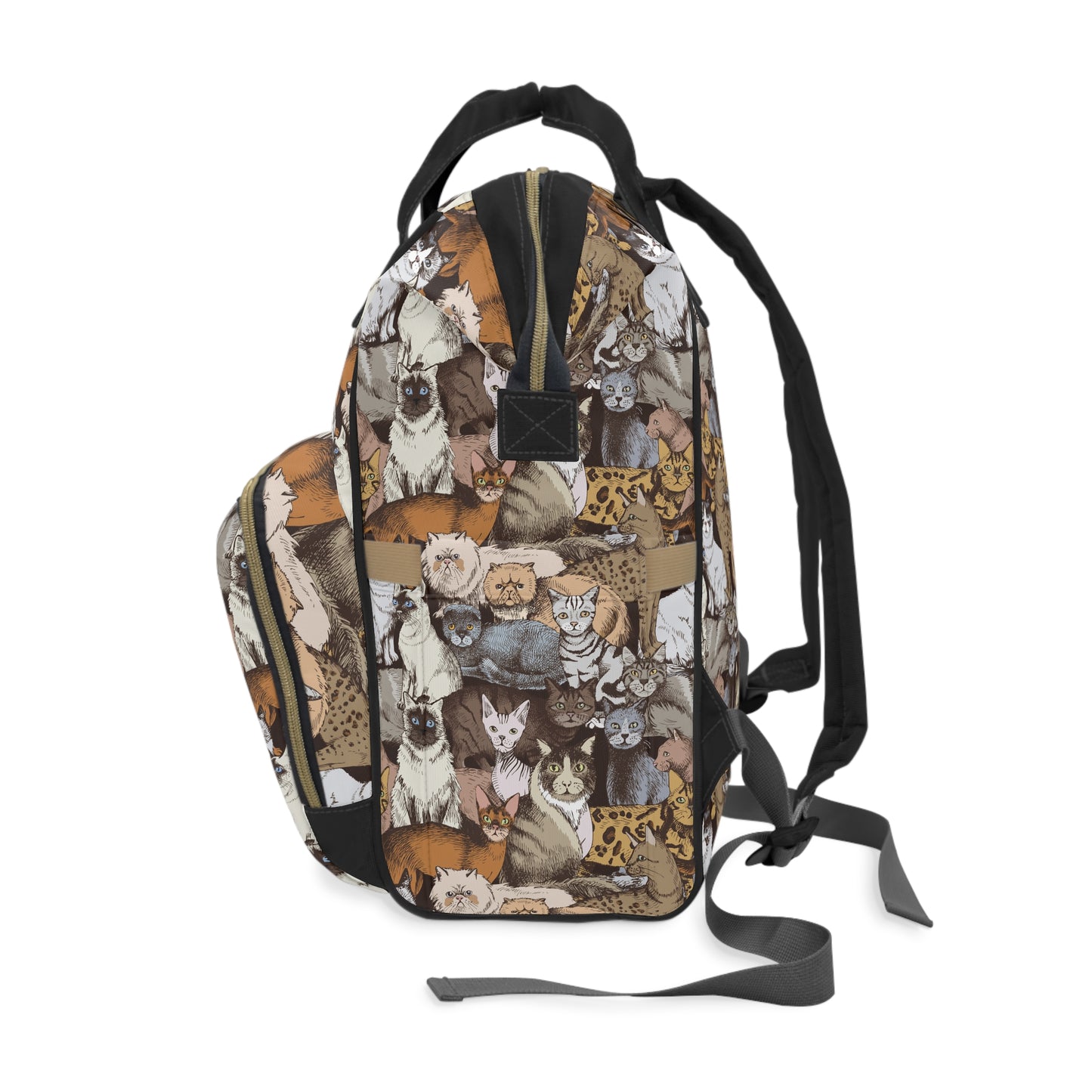 Cats Breed Pattern Large Capacity Backpack