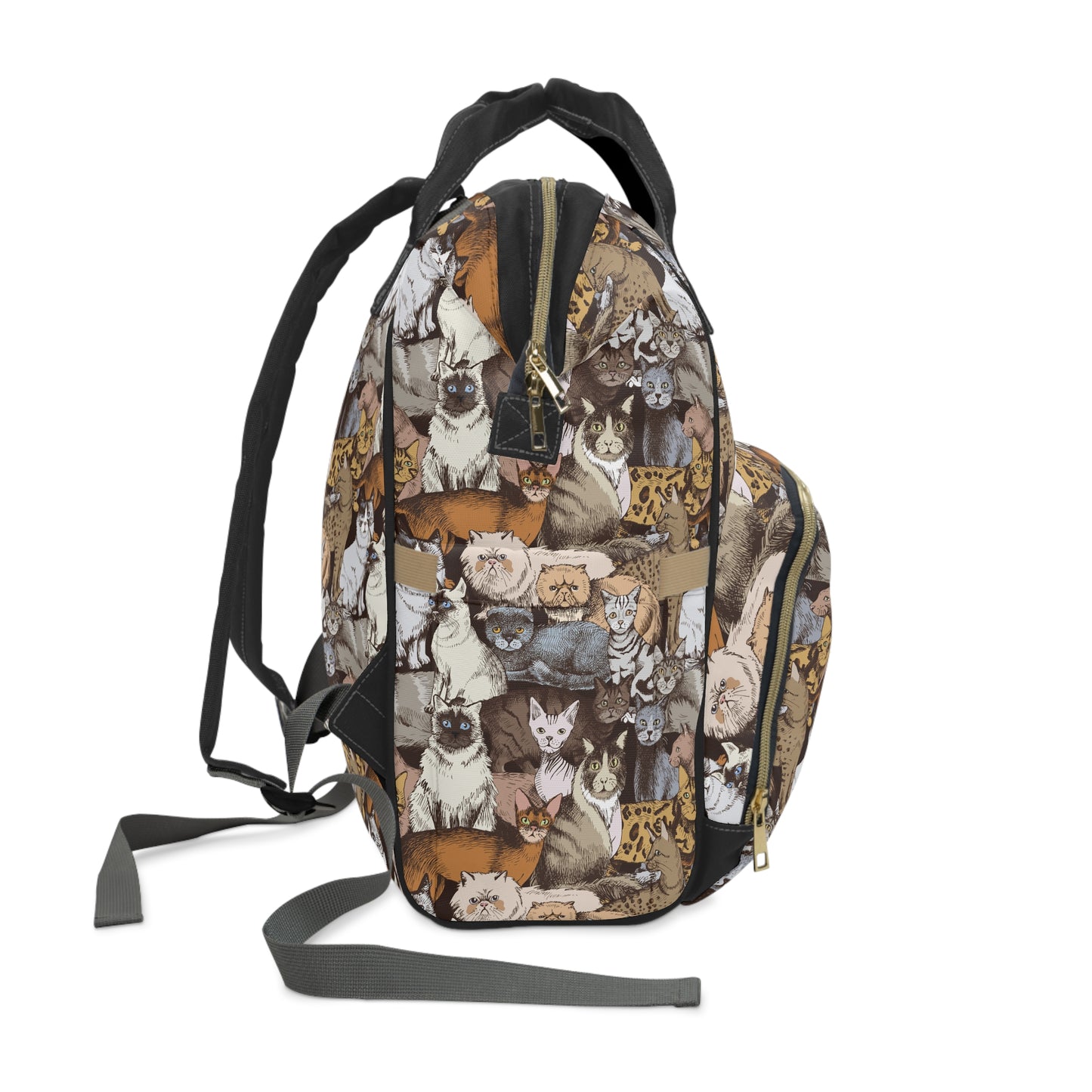 Cats Breed Pattern Large Capacity Backpack