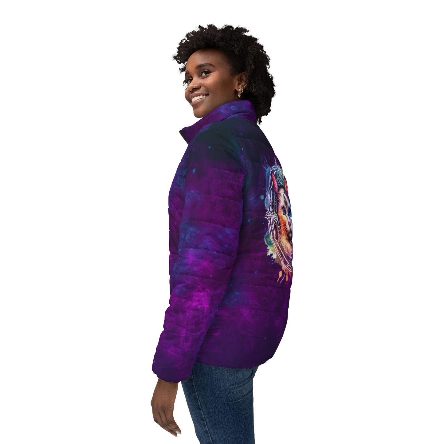 Galactic Cat Puffer Jacket