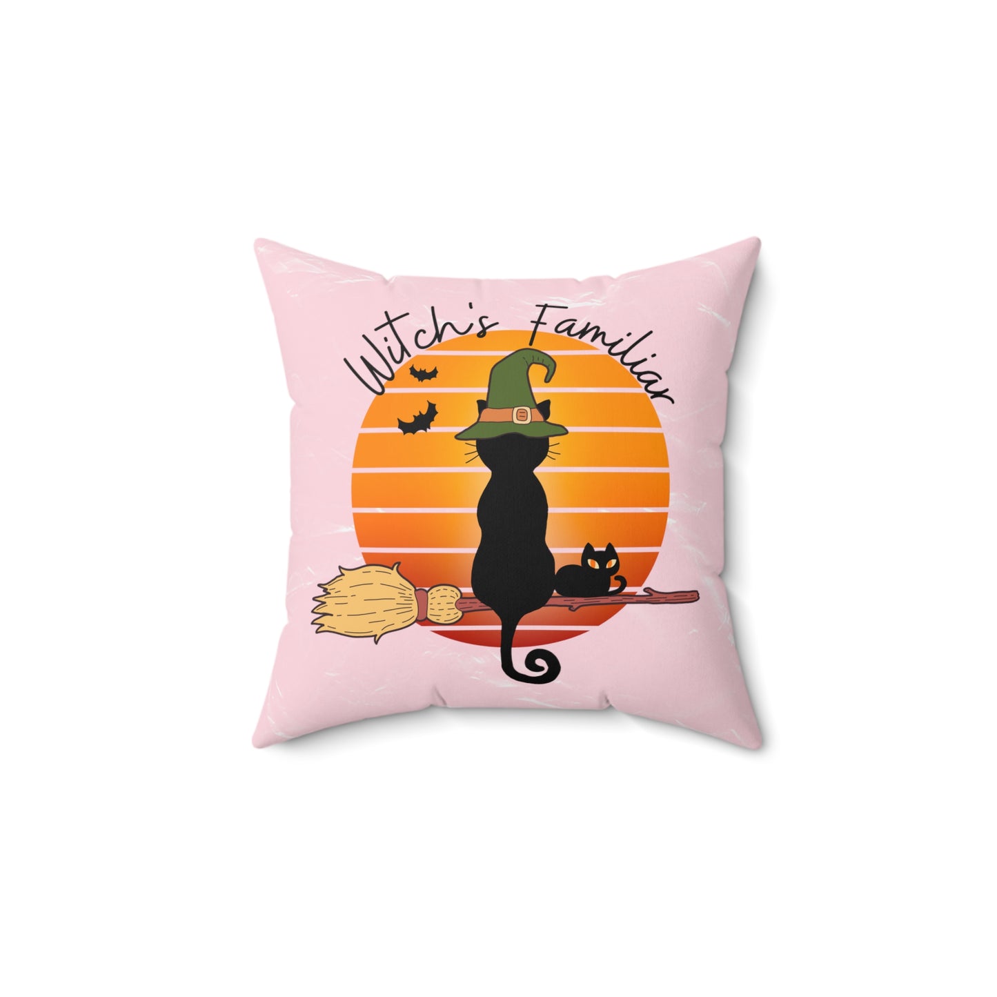 Witchy Cat Vintage Sunset Pillow