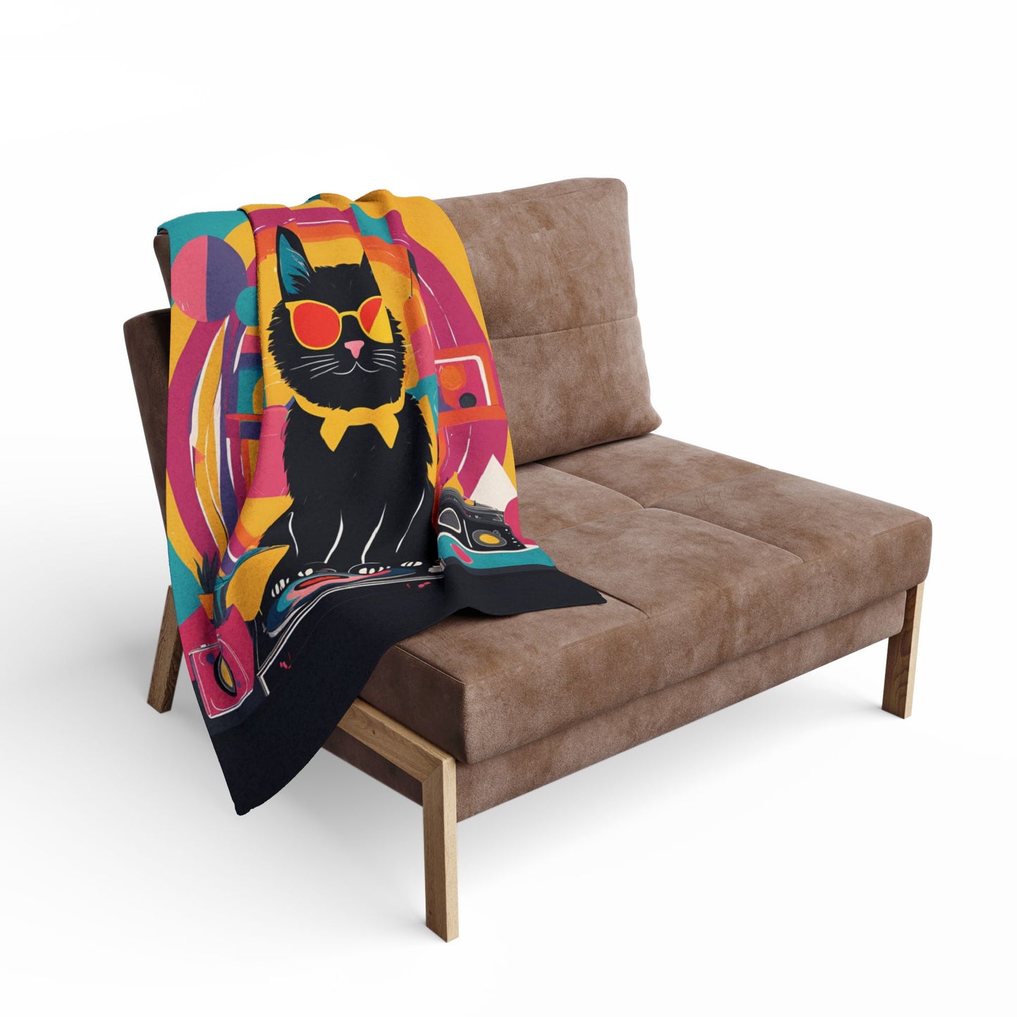 Black Cat DJ Arctic Fleece Blanket