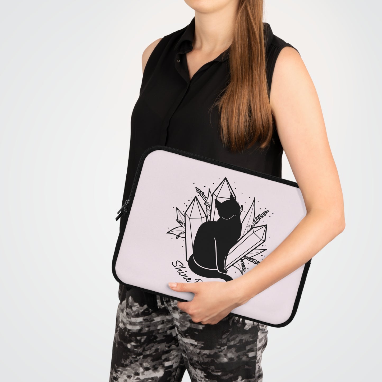 Crystals and Cat Laptop Sleeve