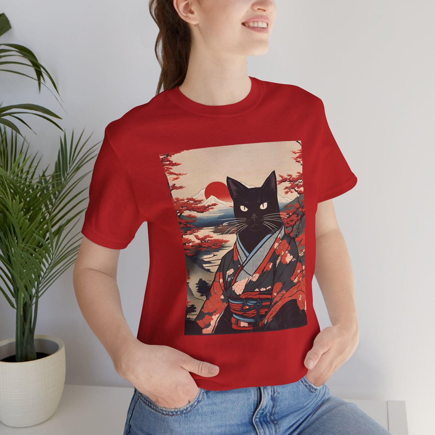 Ukiyo-e Style Black Cat T-Shirt