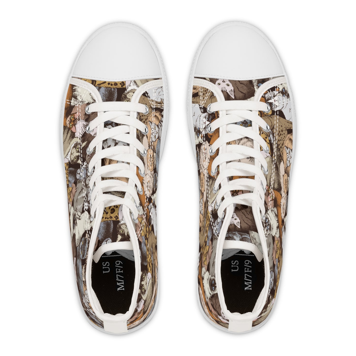 Vintage Cats Pattern Women's High-Top Sneakers