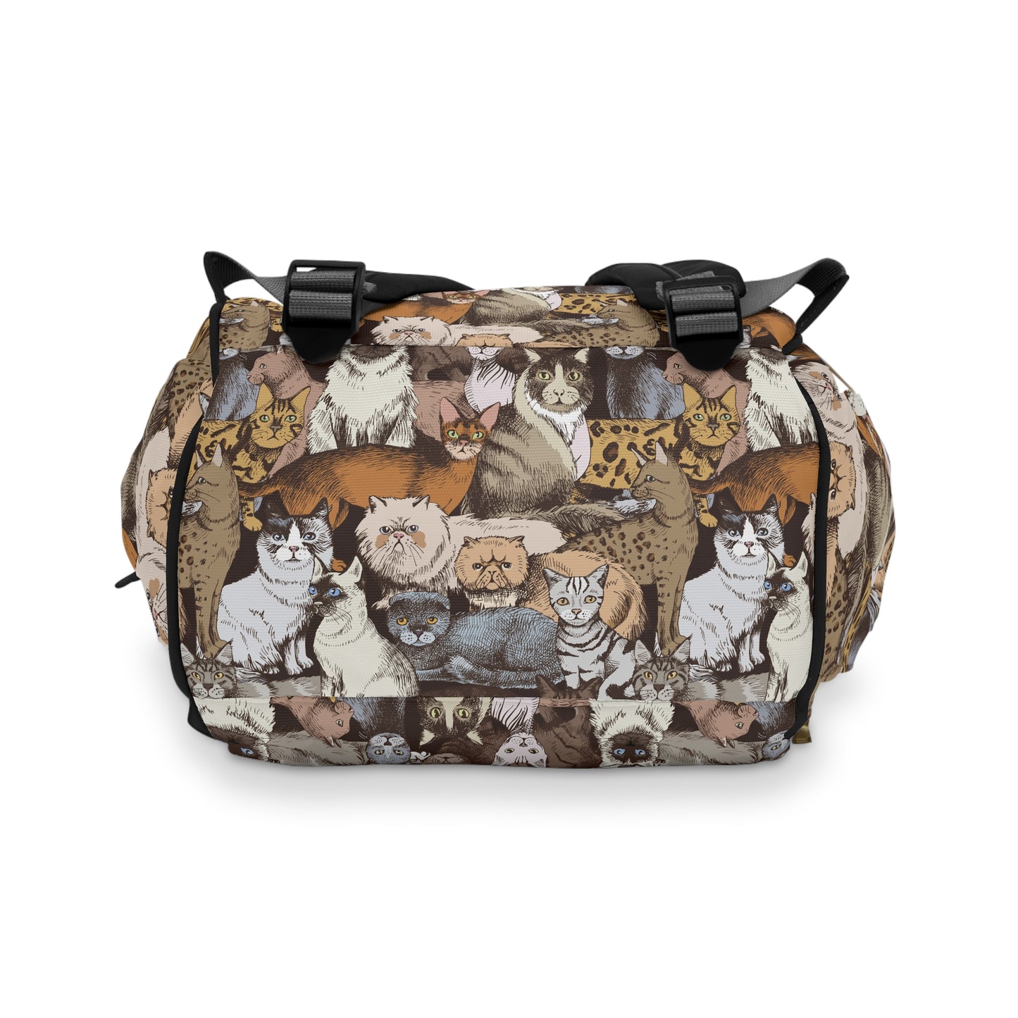 Cats Breed Pattern Large Capacity Backpack