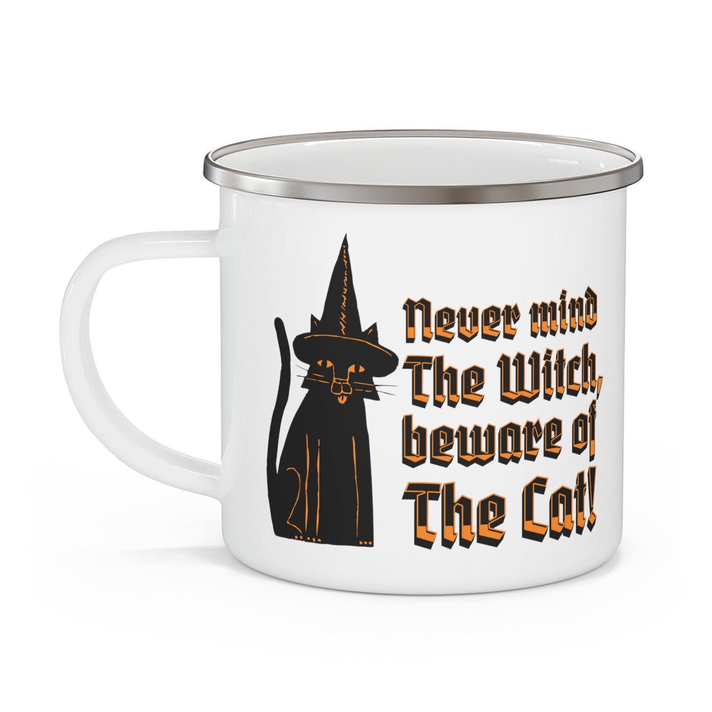 Witchy black cat Enamel Camping Mug