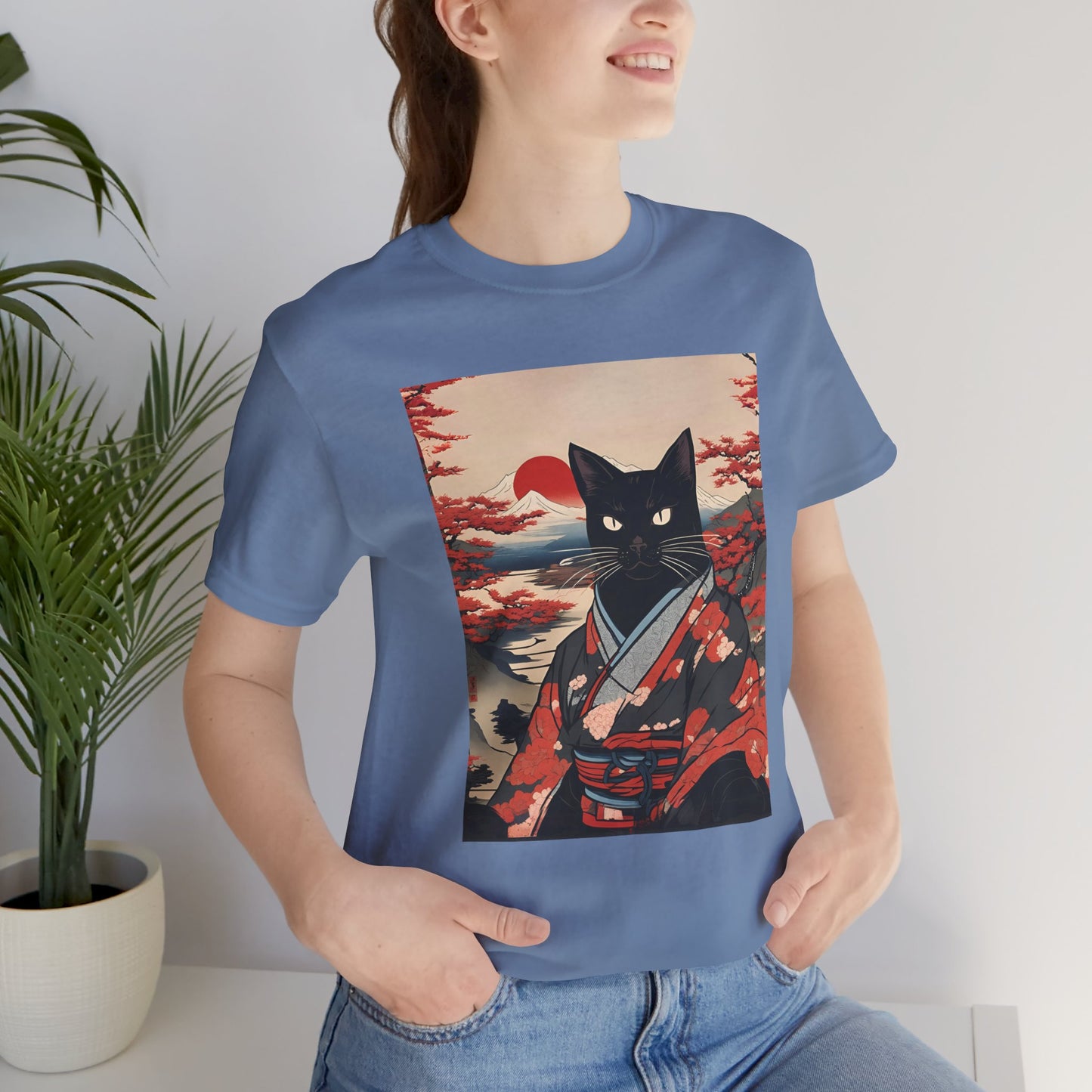 Ukiyo-e Style Black Cat T-Shirt