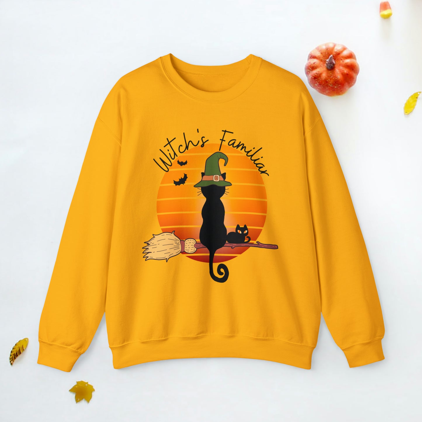 Cat Halloween sweatshirt, Vintage Black Cat Crewneck Sweatshirt, Retro Black Cat sweater, witchy pullover, Spooky Season jumper, Cat Moon