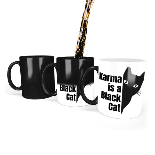 Funny black cat Color Changing Mug, cat gifts, sarcastic cat mug, funny cat mug, gift for cat lovers, black cat quote mug, cat humor mug