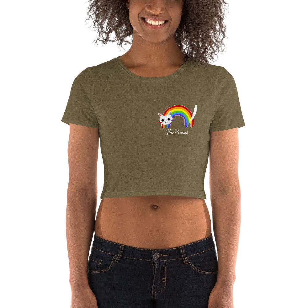 Rainbow Pride Cat Women’s Crop Tee