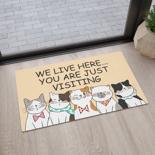 Funny Cats Floor Mat, Cat lover's home rug, cat-themed Funny home accessories, funny cat owner doormat, cat lover gift, cat mom flooring mat