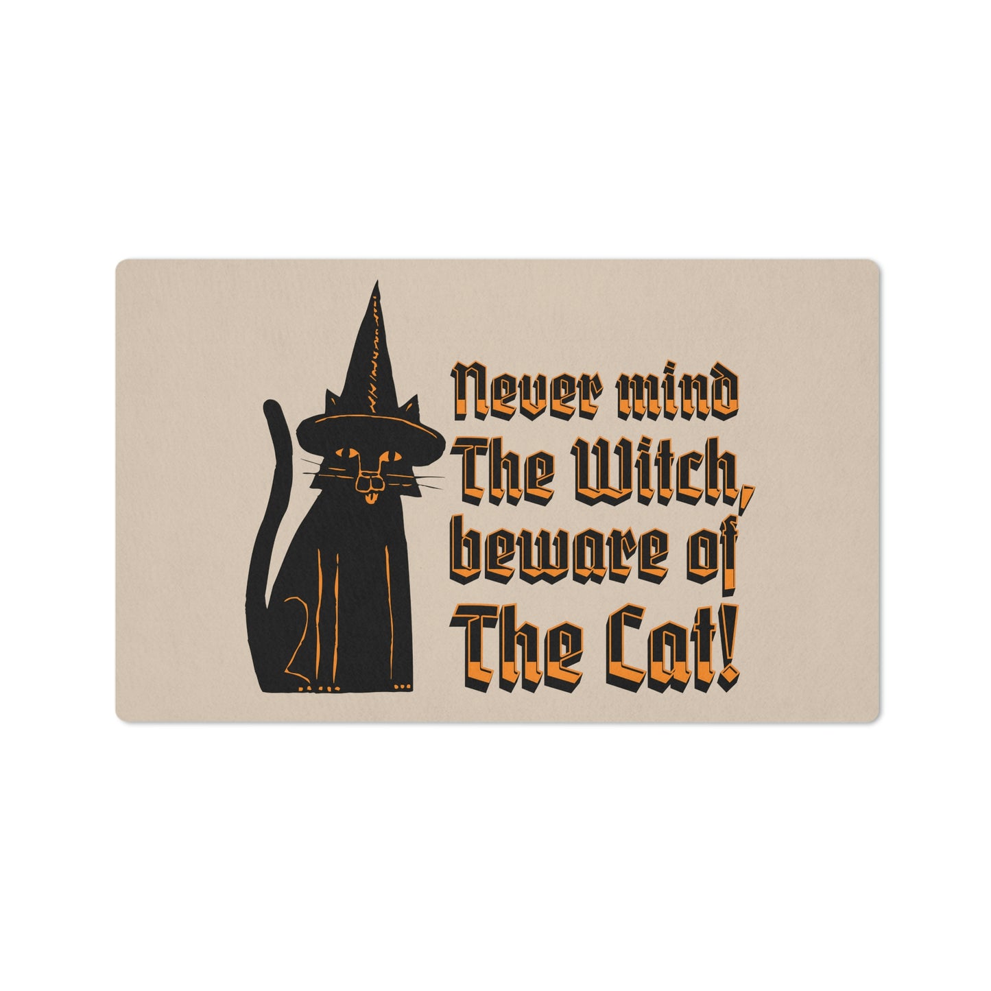 Witchy black cat Floor Mat, cat lover gift home décor, celestial magical Flooring Mat, mystical gothic Floor Mat, vintage room décor
