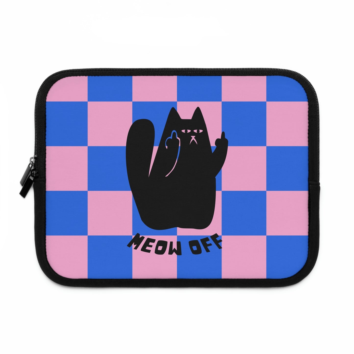 Checkered Funny cat Laptop Sleeve