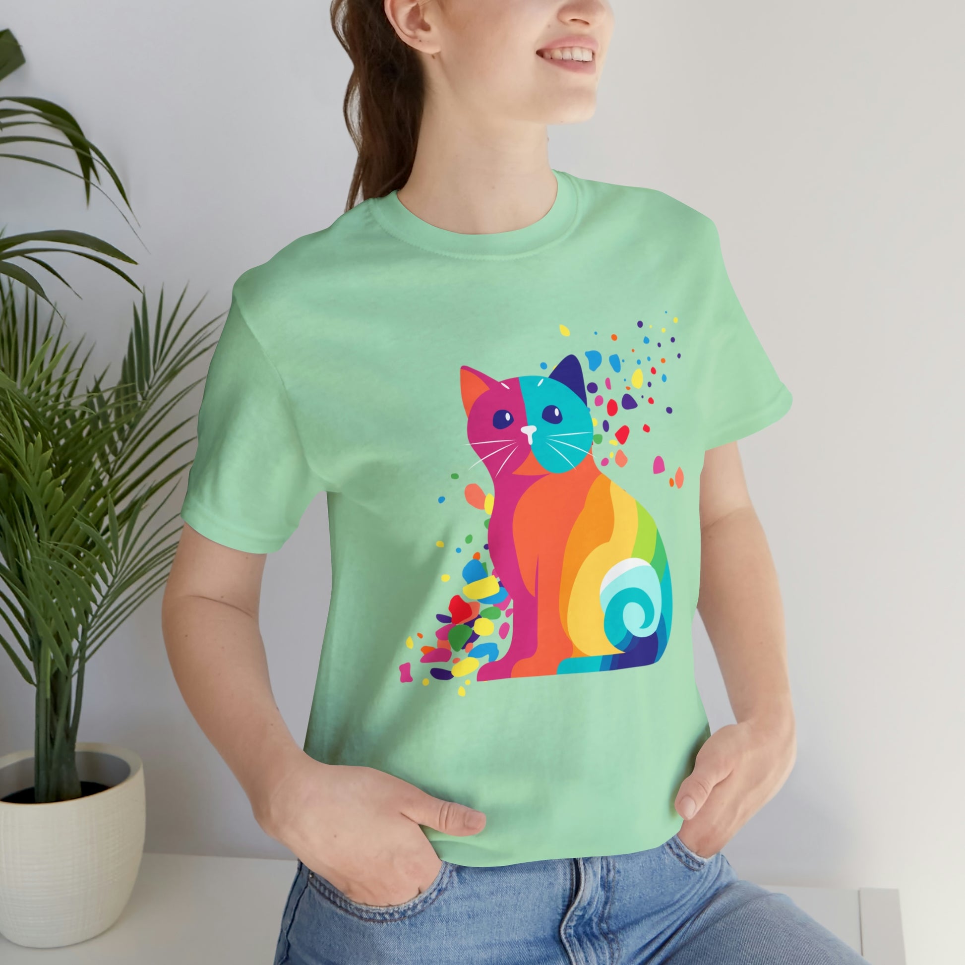 Pride Cat Shirt, Cat LGBTQ t-shirt, colorful cat tee, cute Lgbt shirt, funny kawaii cat shirt, cute rainbow cat shirt, Purride cat shirt