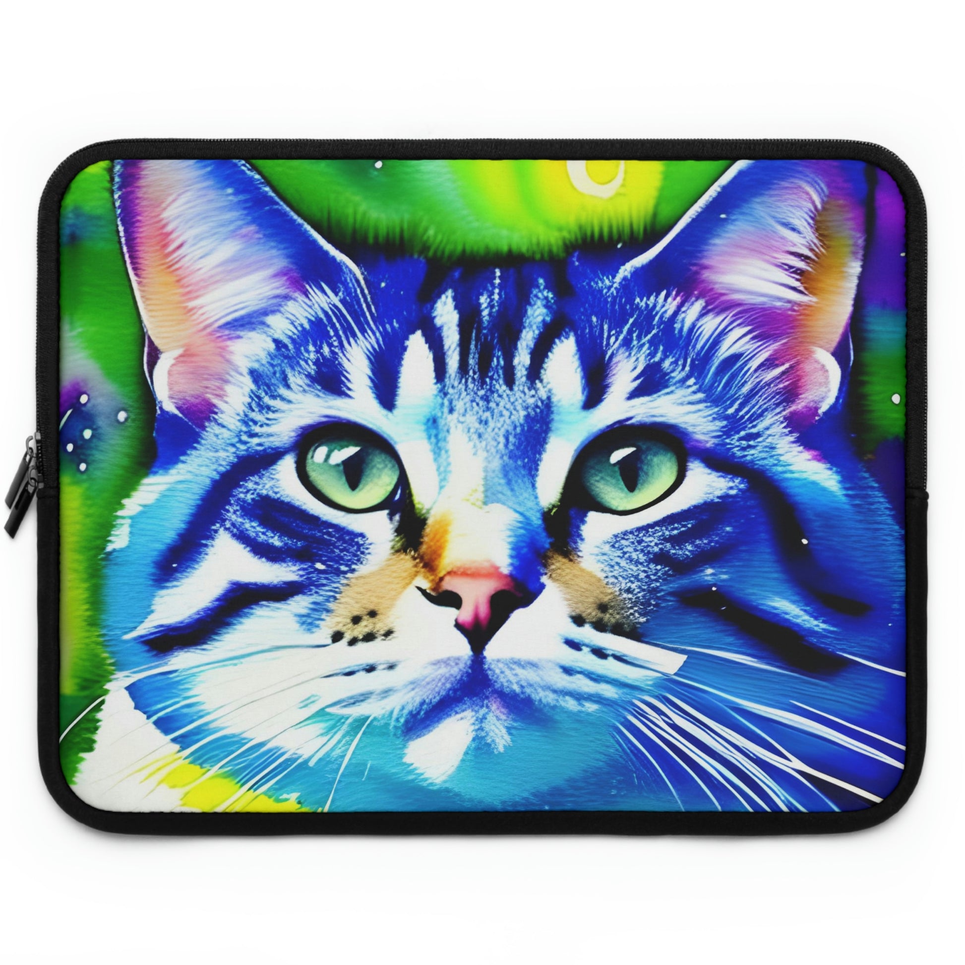 Colorful cat graphic laptop sleeve, Whimsical cat laptop case, Fun cat laptop case, Cat lover gift, Cat accessories, Vibrant cat laptop case