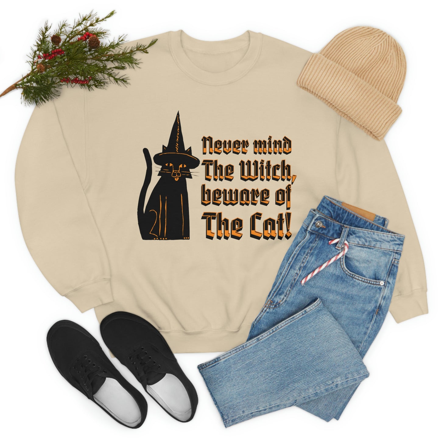 Witchy black cat Sweatshirt, celestial magical cat mom jumper, vintage pullover, aesthetic cat sweater, cat owner gift, witch familiar