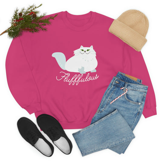 Fabulous Persian cat Crewneck Sweatshirt, cat lover gift, Persian cat mom sweater, white Persian cat pullover, cute fluffy cat jumper