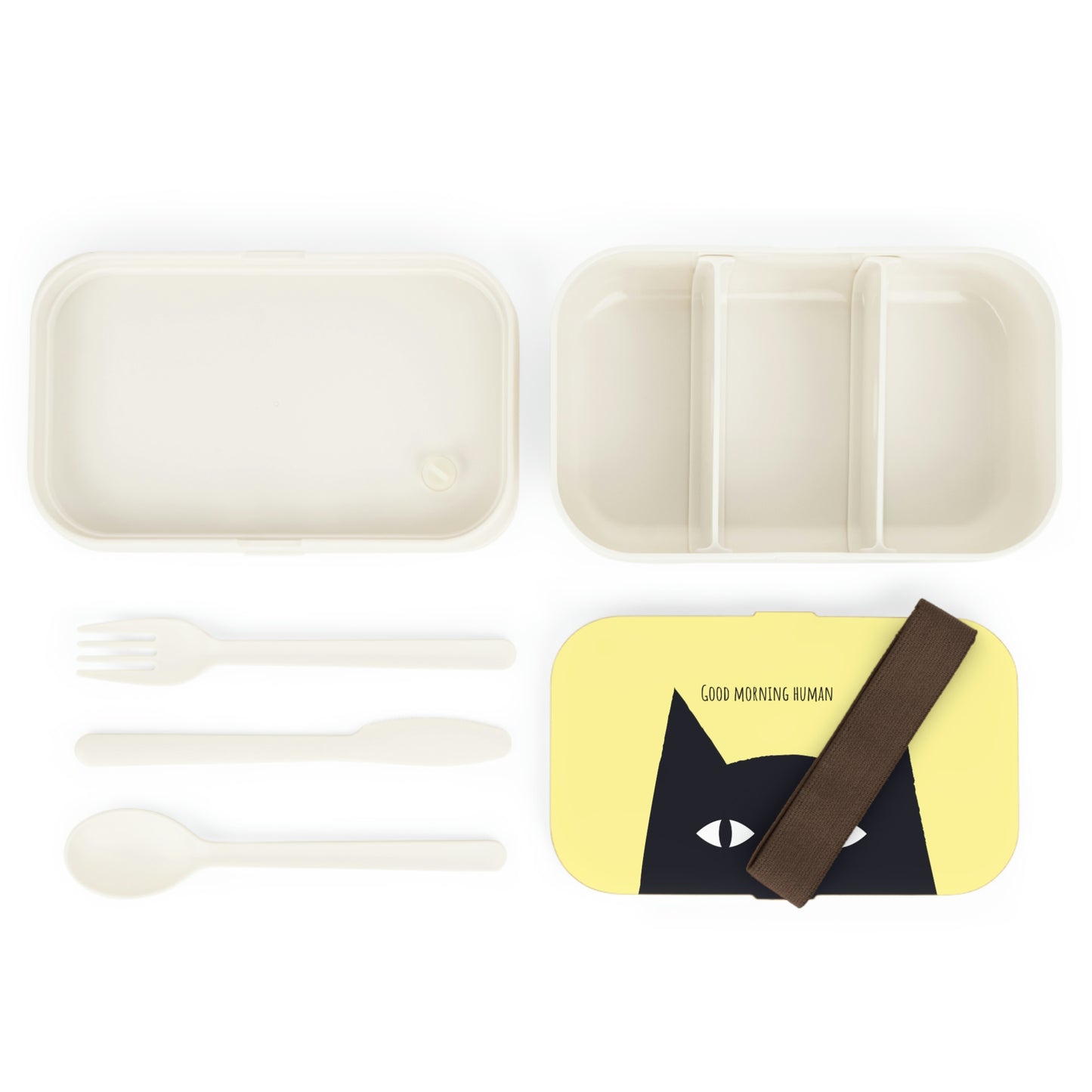 Black Cat Good Morning Human Bento Lunch Box