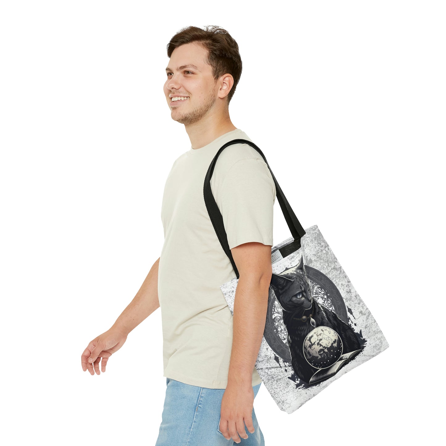 Cosmic Cat Canvas Tote Bag