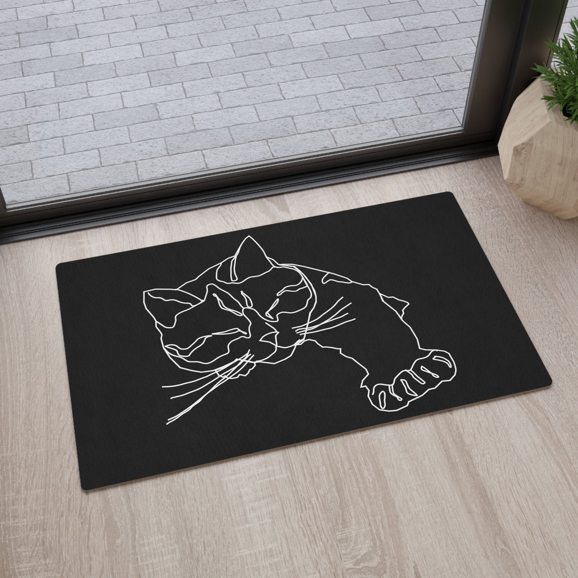 Minimalist Cat Floor Mat, Line Art Cat Flooring Mat, cat room décor, cool cat lover gift, home décor, Modern cat rug, Unique cat floor mat