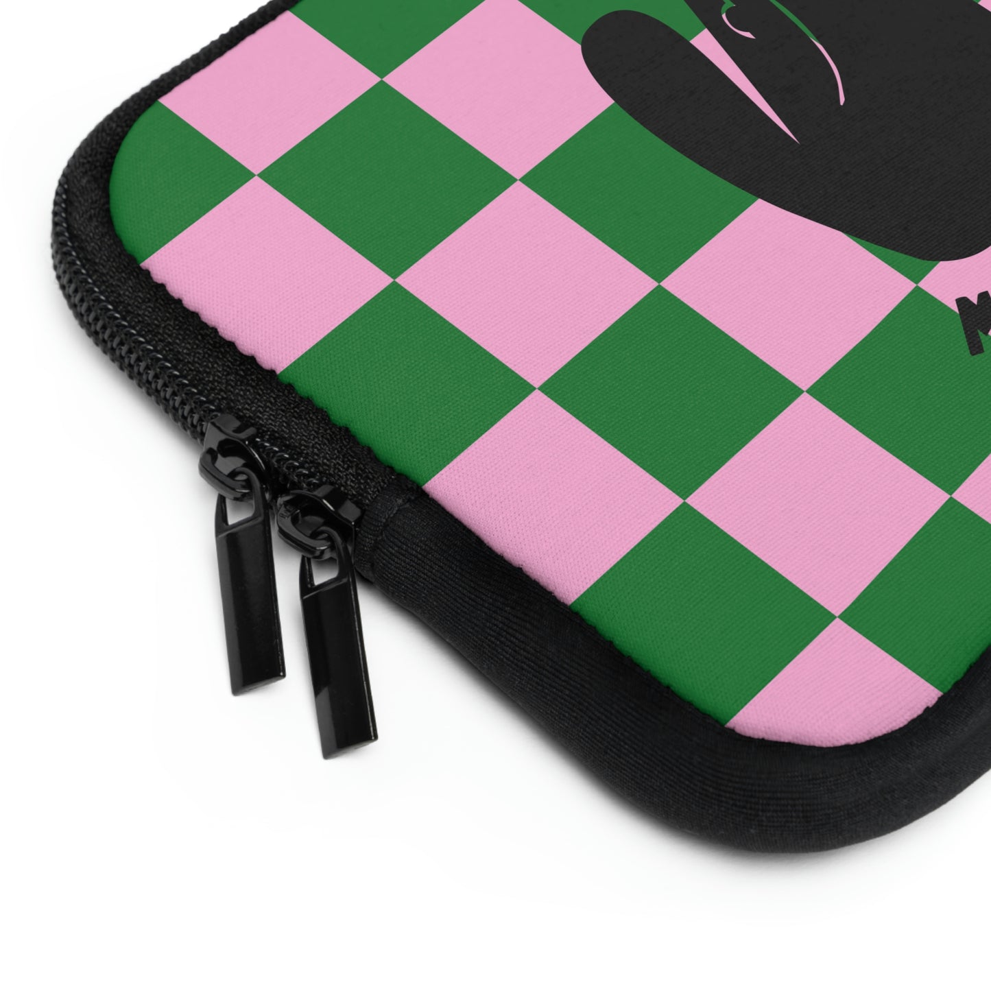 Checkered Funny Black cat Laptop Sleeve