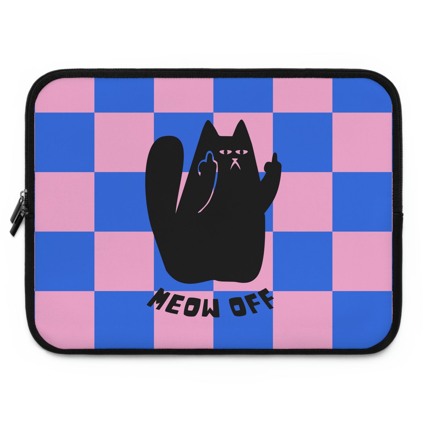 Checkered Funny cat Laptop Sleeve