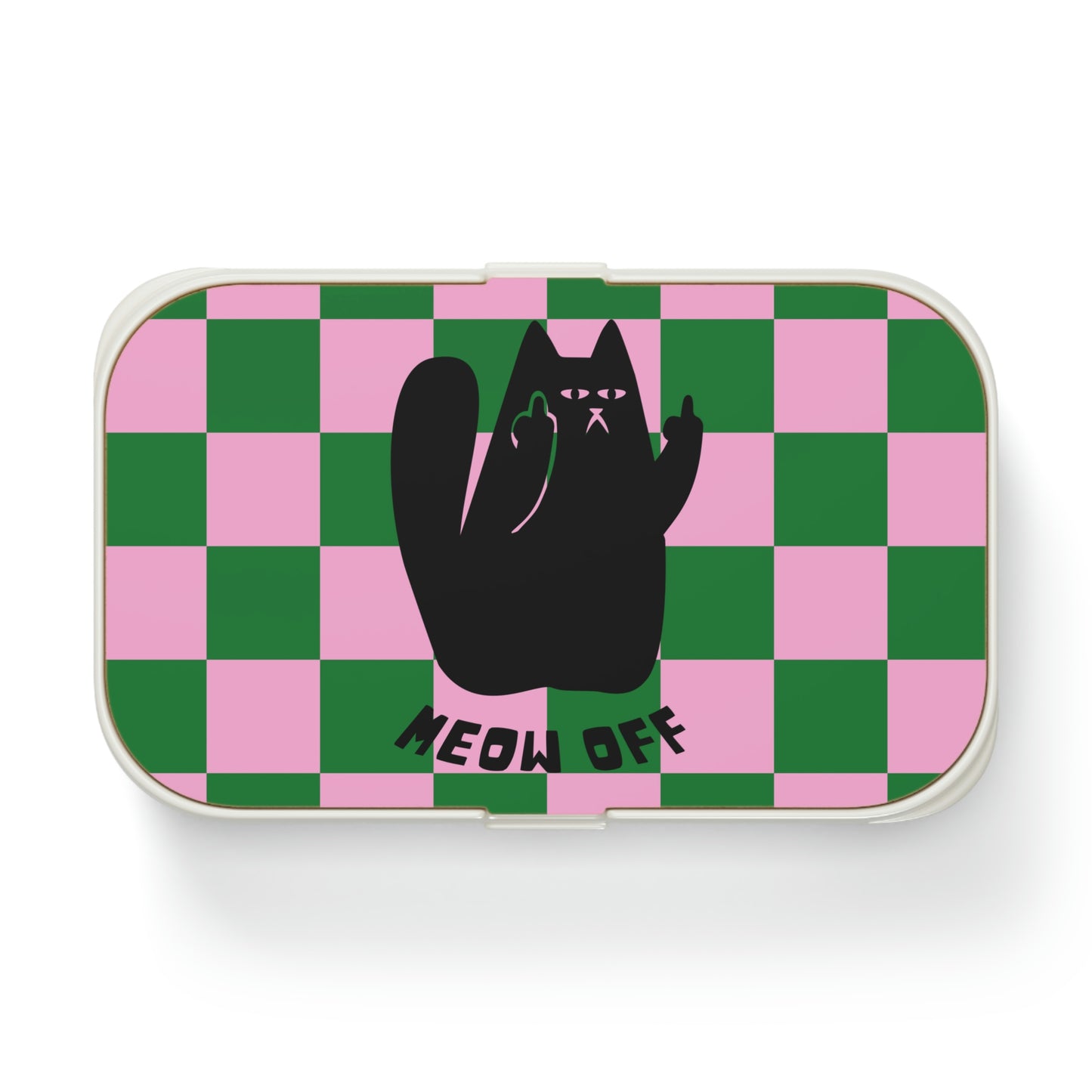 Checkered Funny cat Bento Lunch Box