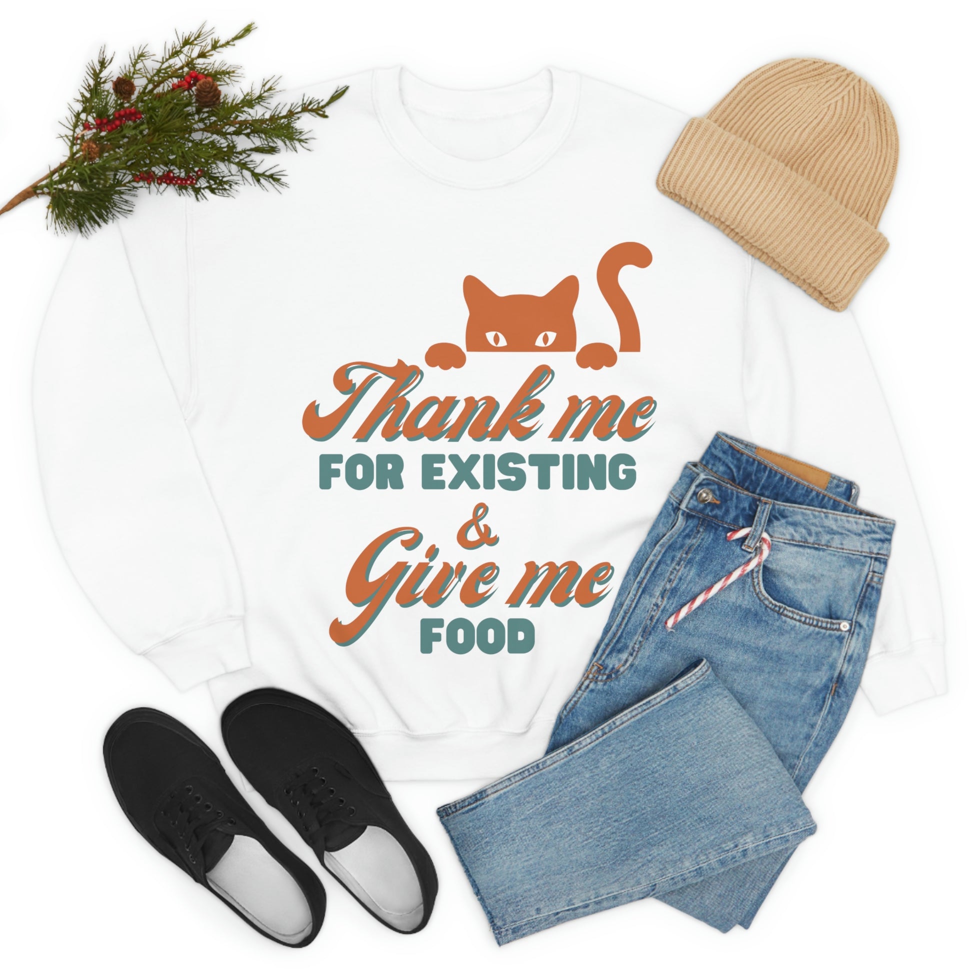 Funny cat Thanksgiving sweatshirt, Cats Fall sweater, holiday sweater, groovy text sweater, autumn Sweatshirt, boss cat sarcastic quote