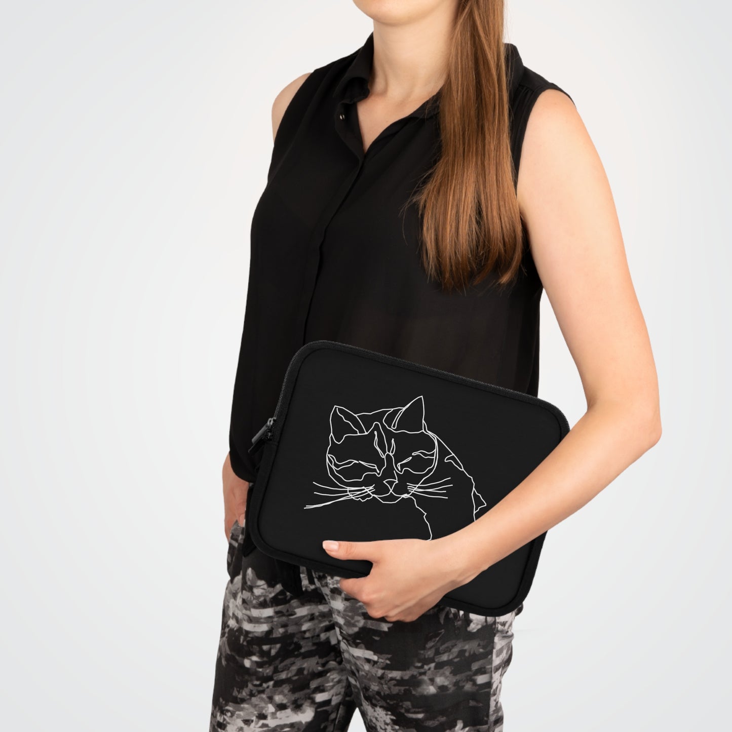 Minimalist Cat Laptop Sleeve