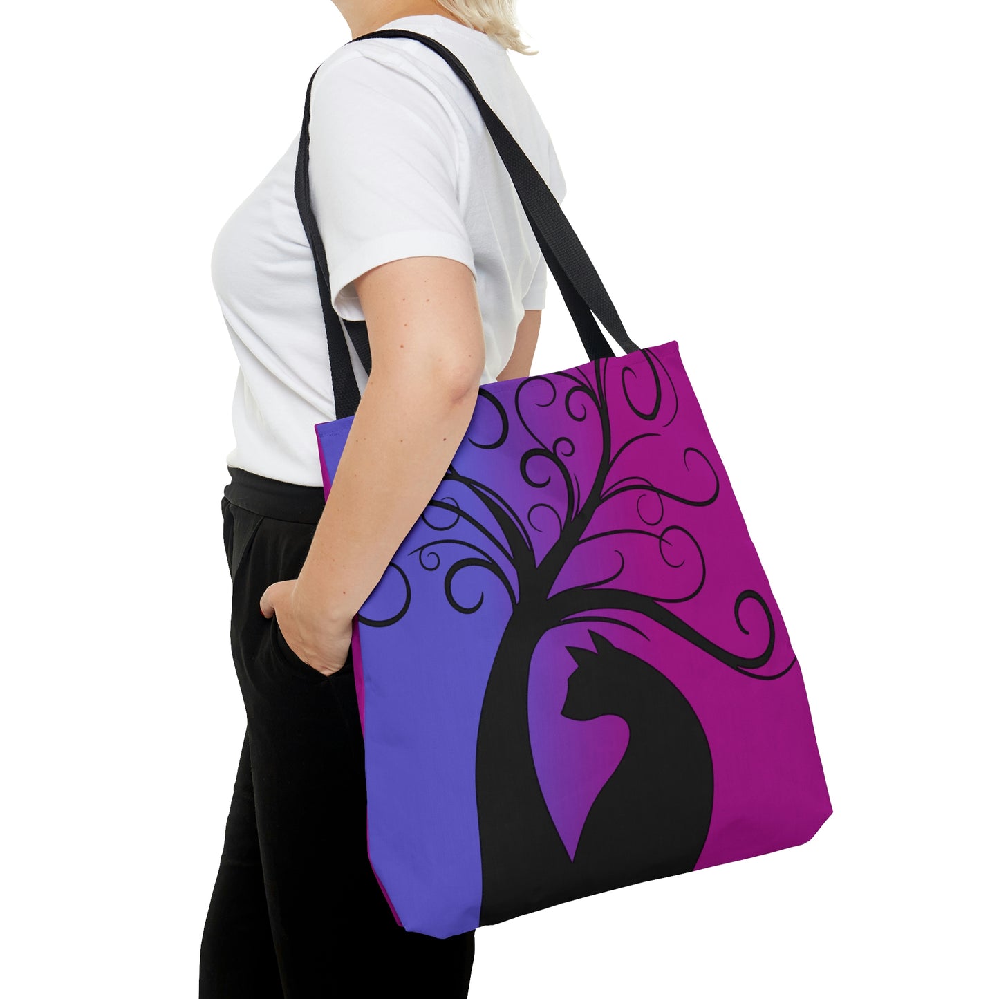 Magical Black Cat Canvas Tote Bag