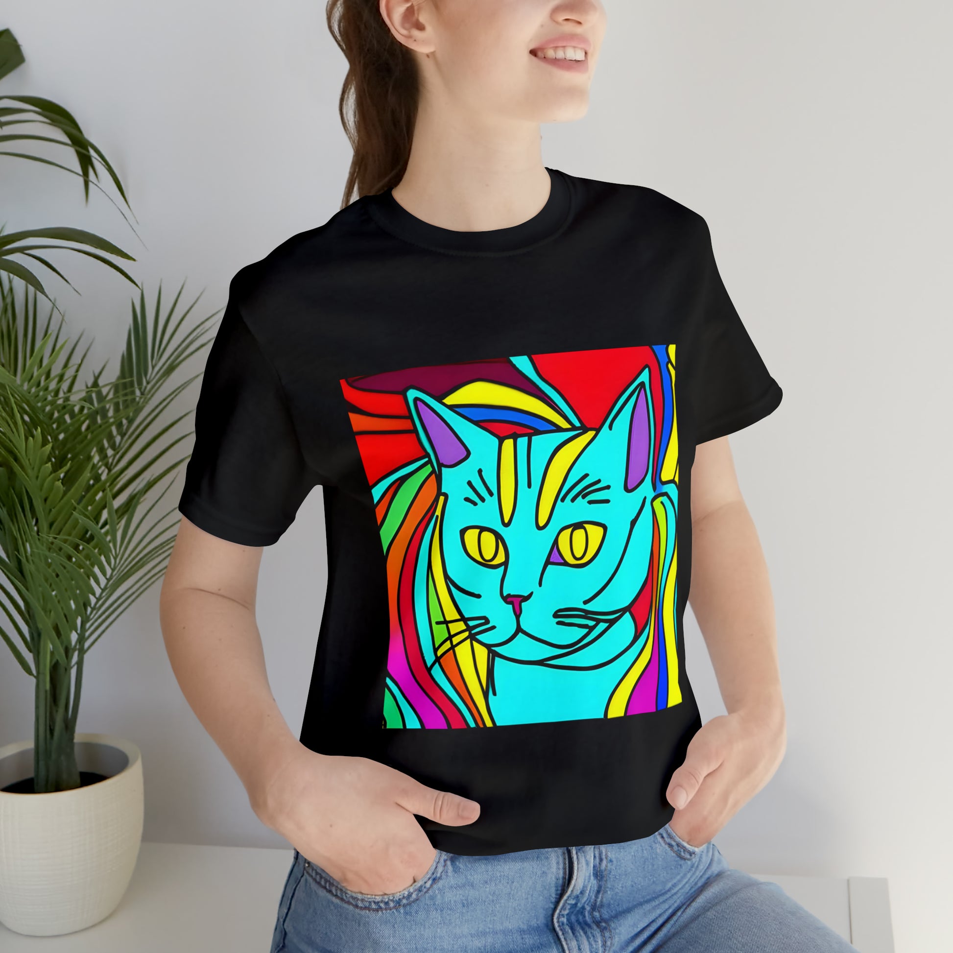 Colorful art cat t-shirt, Psychedelic Cat Shirt, Trippy Cat Shirt, Cool Graphic Tshirts, Mystical cat tee, Cute Cat Shirt, cat lover gift