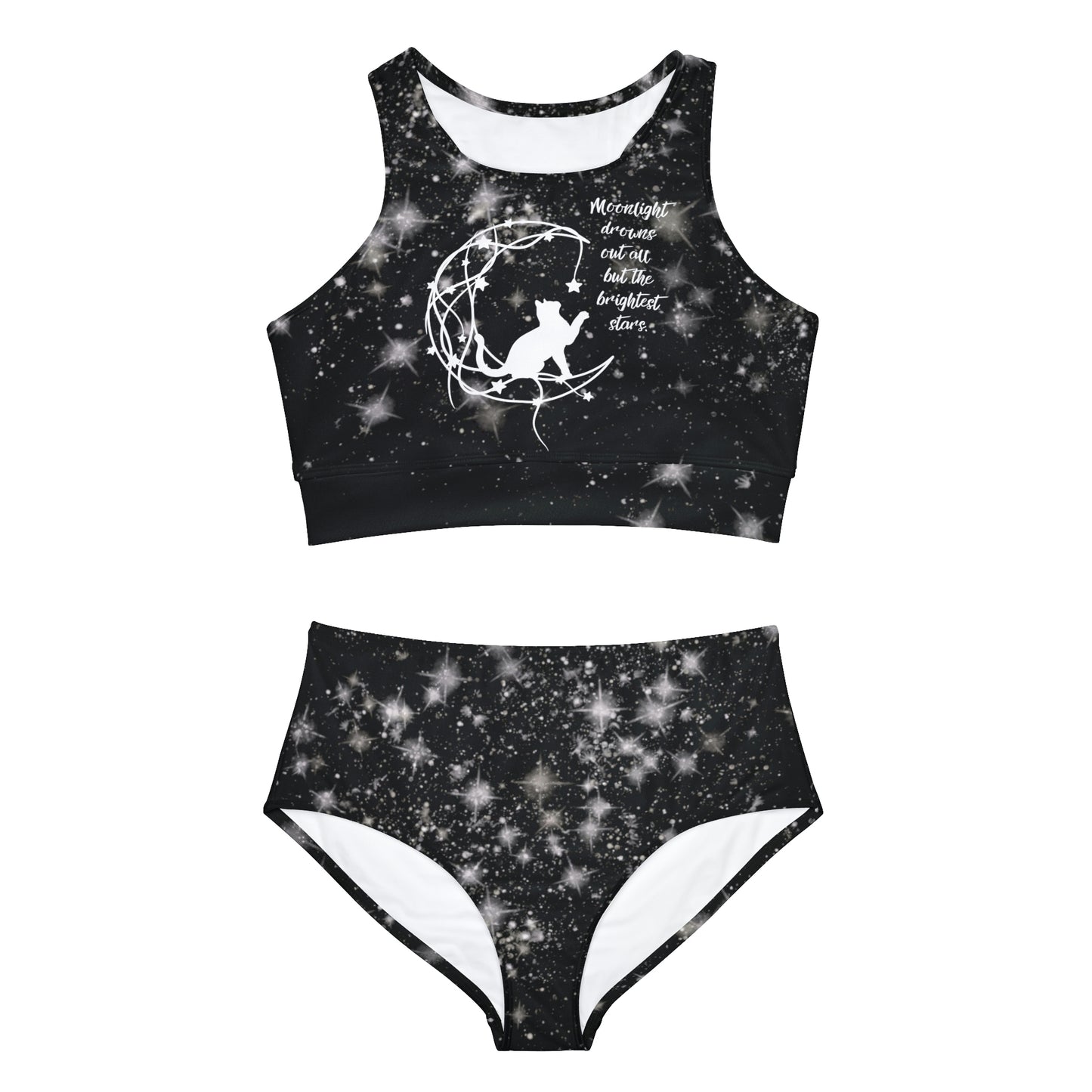 Magical cat moon Sporty Bikini | fantasy celestial athletic swimsuit ...