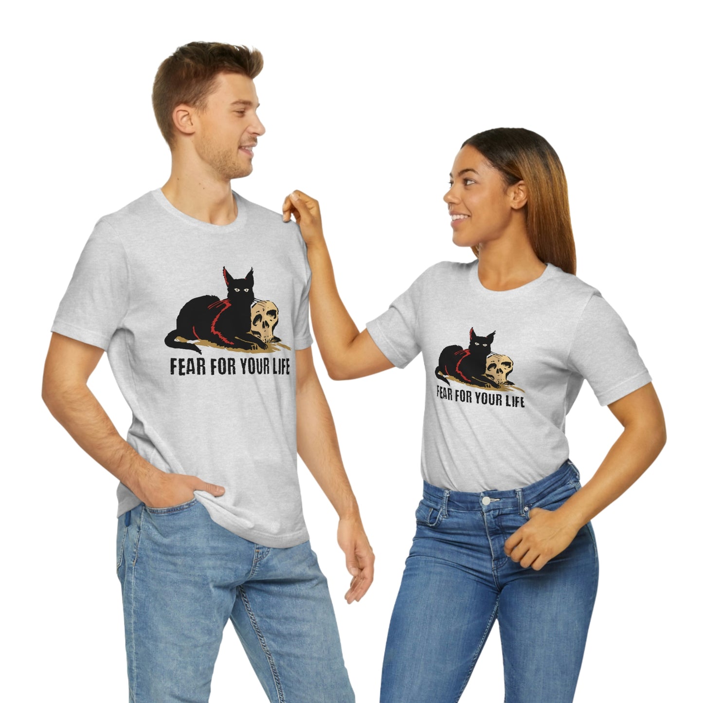 Black cat says fear for your life T-shirt