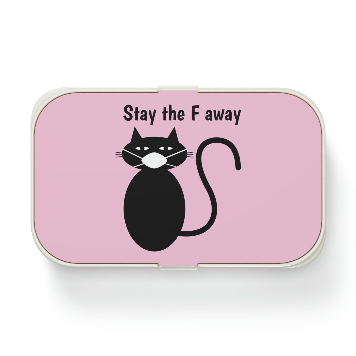 Black cat Stay the F away pink Bento Lunch Box