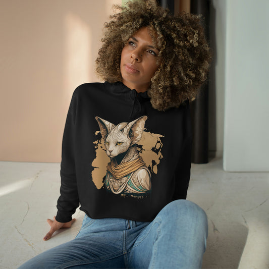 Sphynx cat Crop Hoodie, cat ancient egypt cropped hoodie, Sphynx cat pyramid egypt sweatshirt, pharaoh cat jumper, Sphynx cat Mom pullover