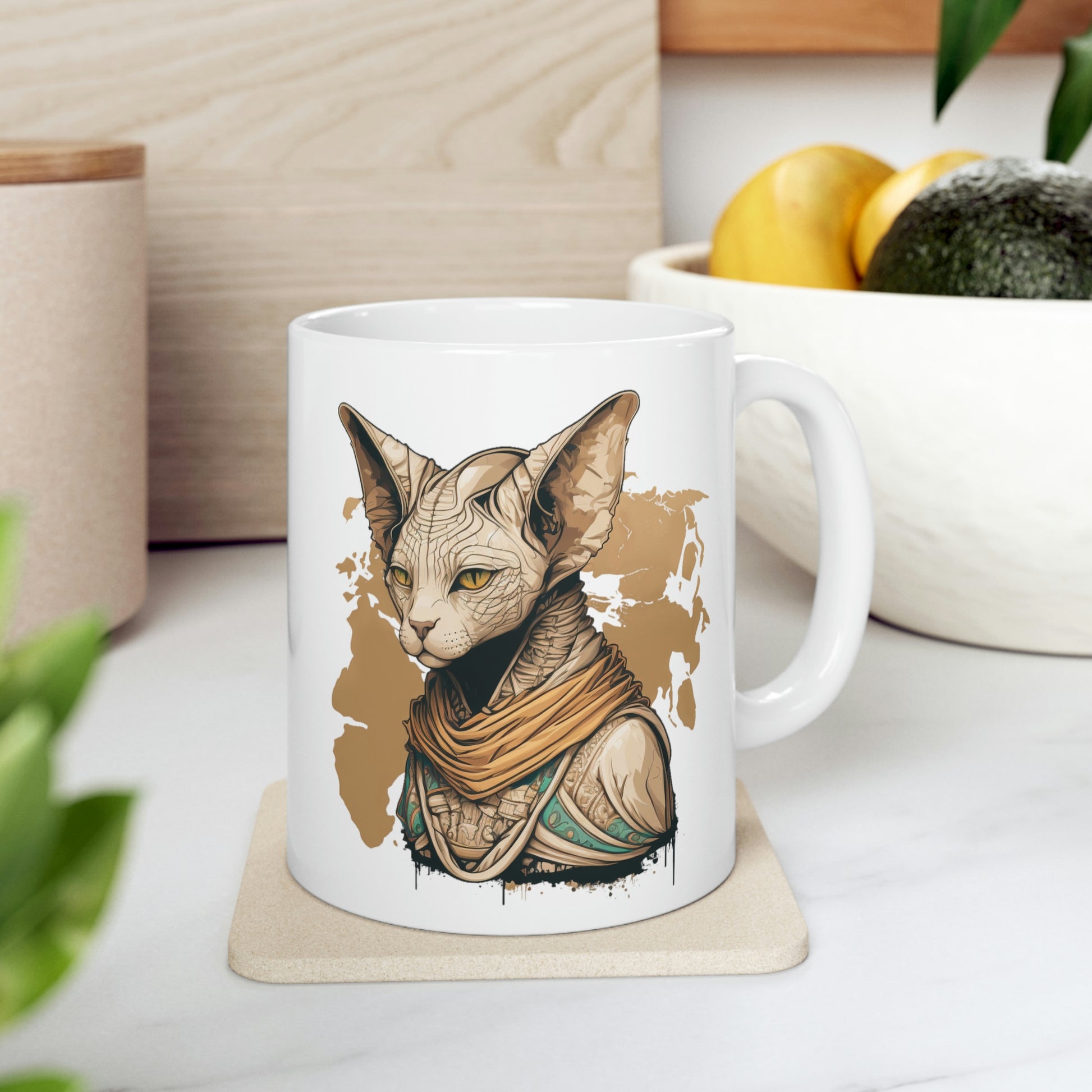 Sphynx cat Ceramic Mug 11oz, pharaoh cat mug, egypt cat coffee mug, Sphynx Mom tea cup, Hairless cat mug, Sphynx Cat owner Gift, cool mug