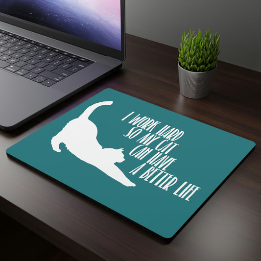 Cat owner quote Rectangular Mouse Pad, cute cat mousepad, cat quote mouse pad, office gift for cat lovers, back to school, cat owner gift