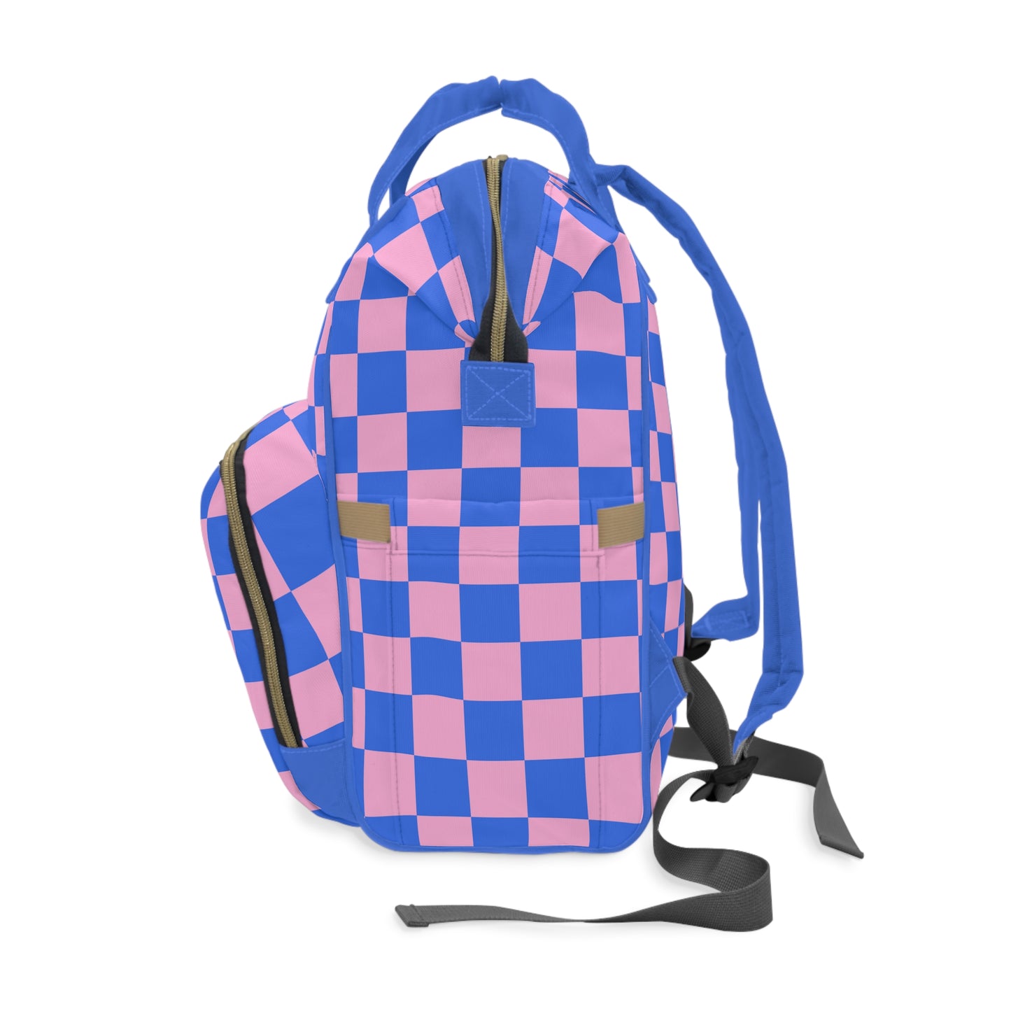 Checkered Funny Cat Large Capacity Backpack