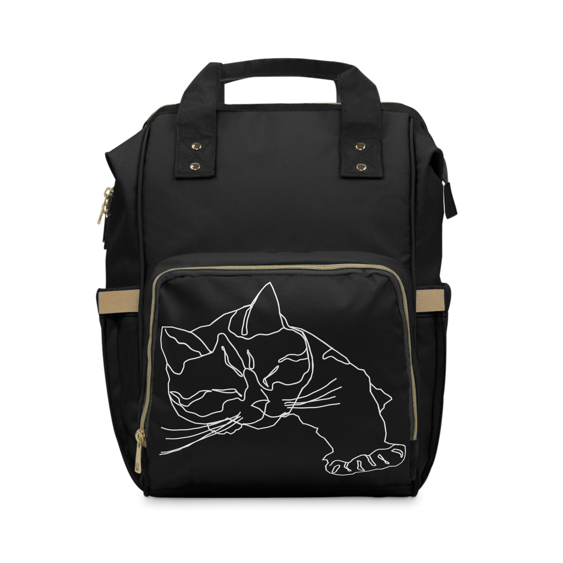 Minimalist Cat Large Capacity Student School Backpacks, Line Art Cat Laptop Daily backpack Multifunctional Diaper Backpack, back to school