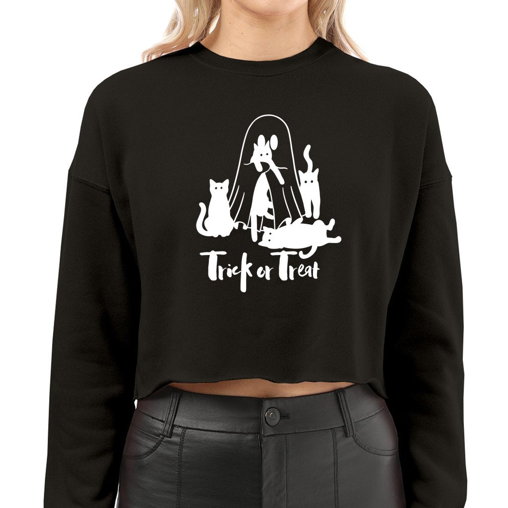 Trick or Treat Cute outlet Ghost Fall Women's Cropped Sweatshirt